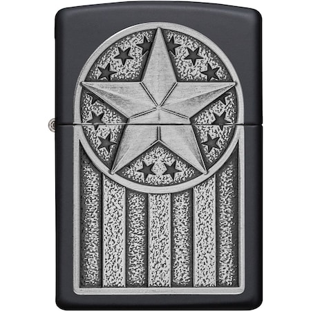 Zippo 2024 Zippo American Metal Emblem Design, Black Matte,  ZIP-49639